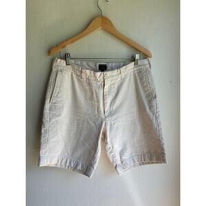 J.Crew Mens Chino Short‎ Mid Rise Garment-Dyed Cotton Flat Front Ivory Size 33W